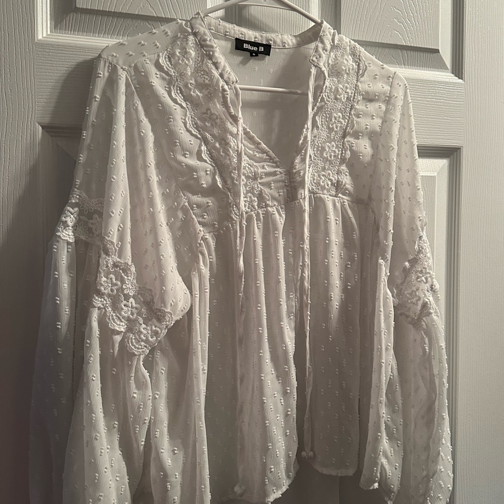 White Lacy Top